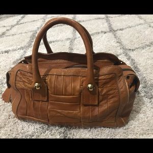 Chloe Tan Lambskin Patchwork Satchel